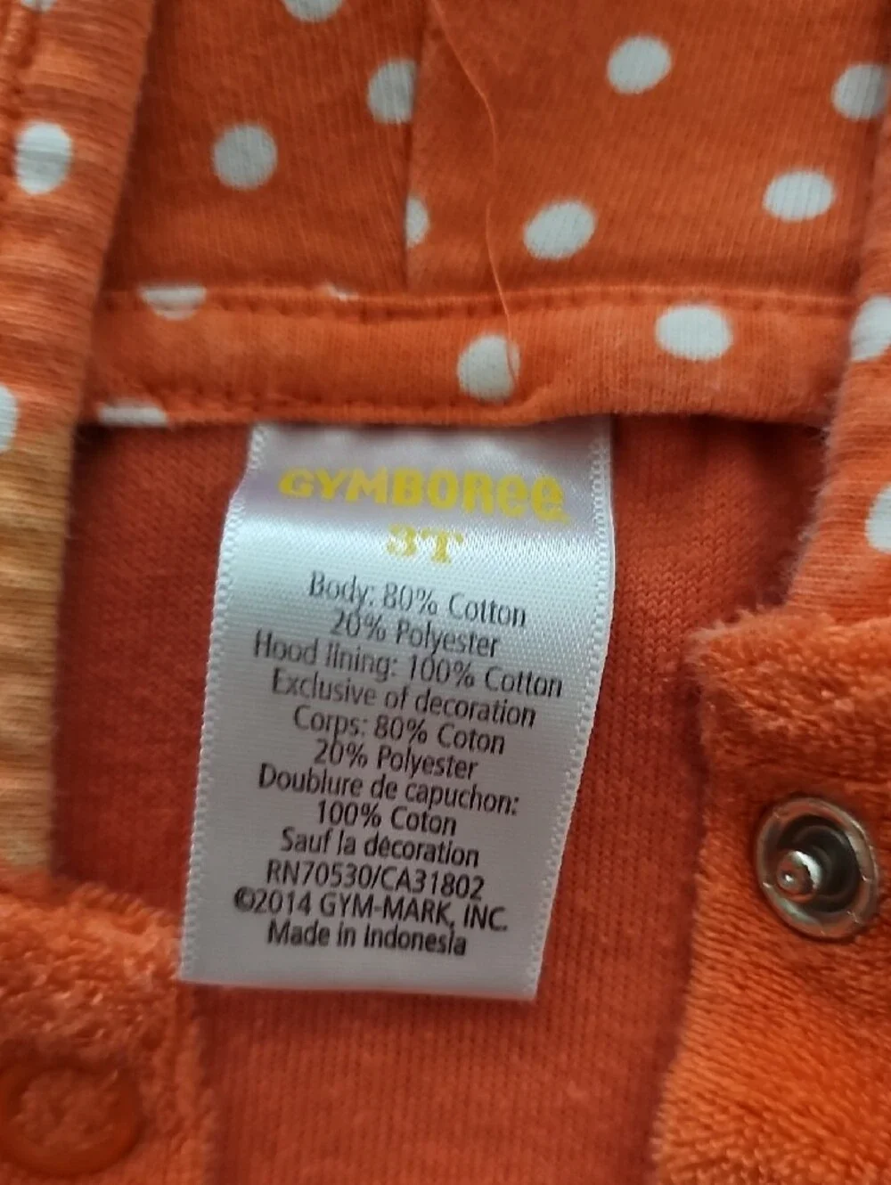 Gymboree VTG 3t Coral Hooded Terrry Robe Or Swim Cover with Mint Bow